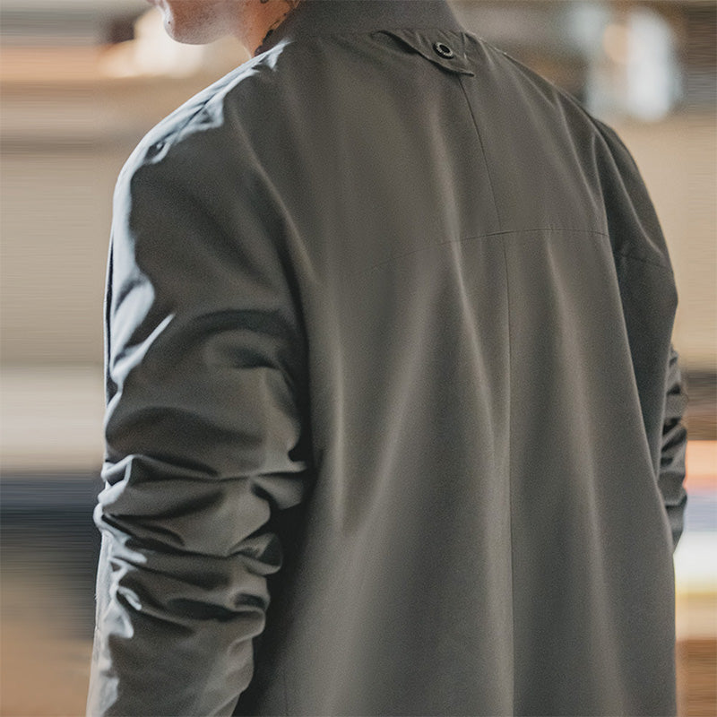 men's collarless casual suit jacket, view 4 - MRSLM
