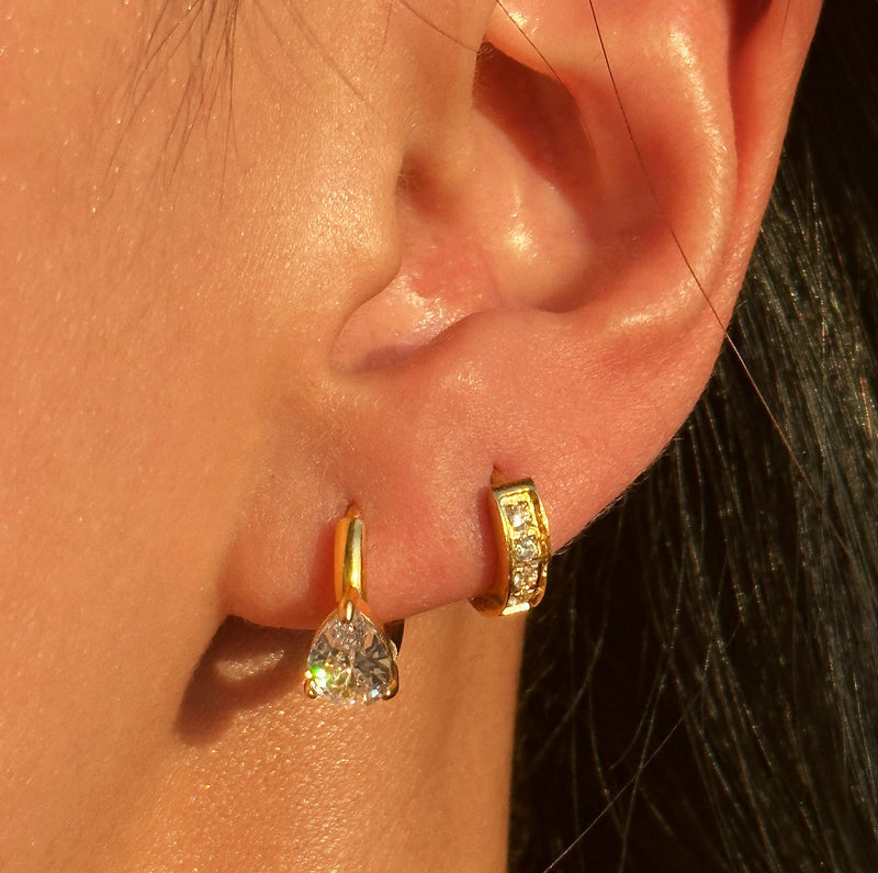 mini pear zircon titanium steel stud earrings, view 2 - MRSLM