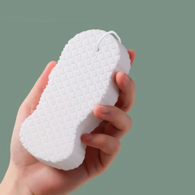 3D fish scale bath sponge, view 4 - MRSLM