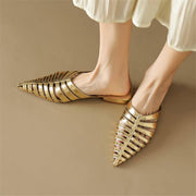 sheepskin pointed toe slippers, view 23 - MRSLM