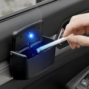 portable smokeless car ashtray with led light and lid, view 3 - MRSLM