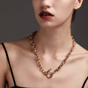 hip-hop titanium steel U-lock chain necklace - MRSLM