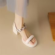 open toe leather platform sandals, view 5 - MRSLM