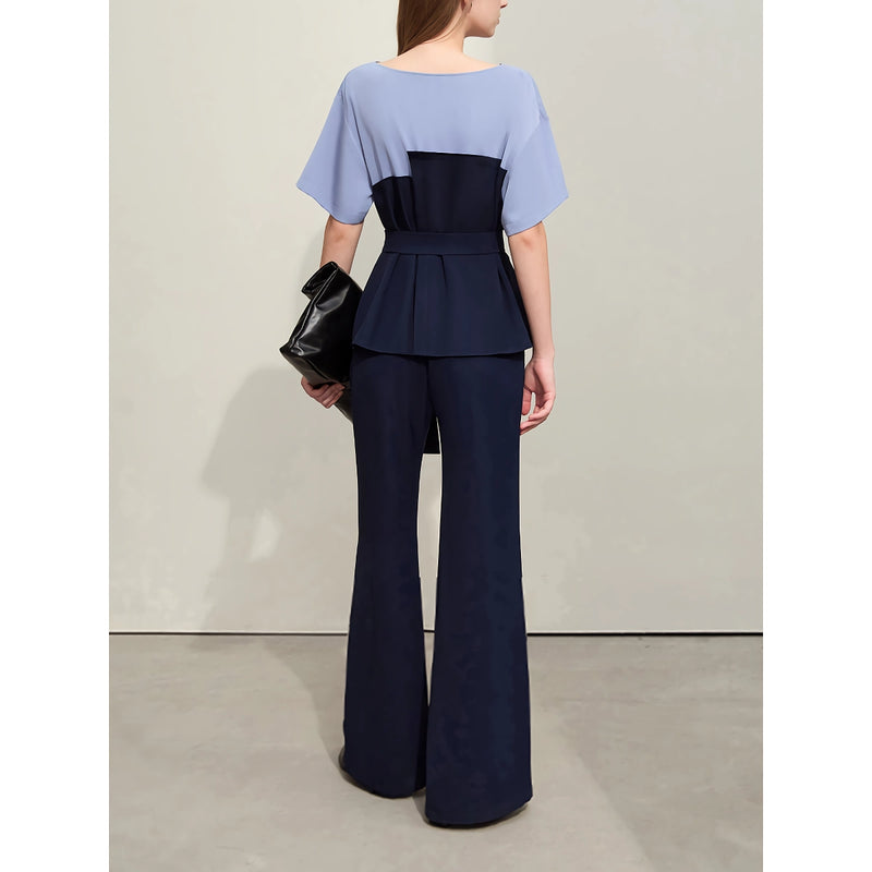 Women's chiffon shirt and wide-leg pants set, view 5 - MRSLM