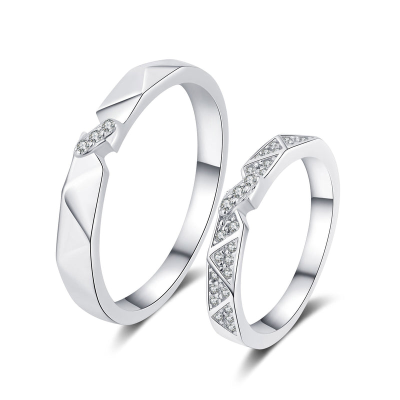 couple sterling silver ring his and hers, view 3 - MRSLM