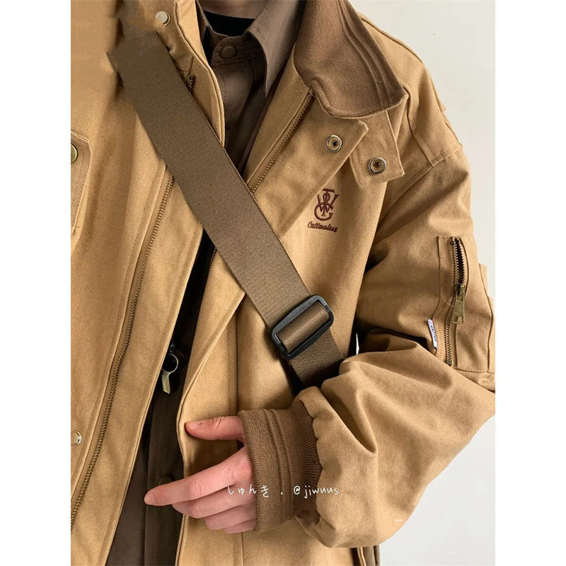 retro embroidery workwear jacket, view 4 - MRSLM