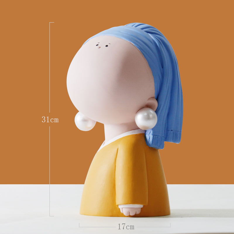 Girl With Pearl Earring Art Key Storage Tray Decoration