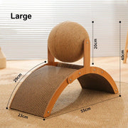 wooden cat scratcher with sisal ball, view 3 - MRSLM