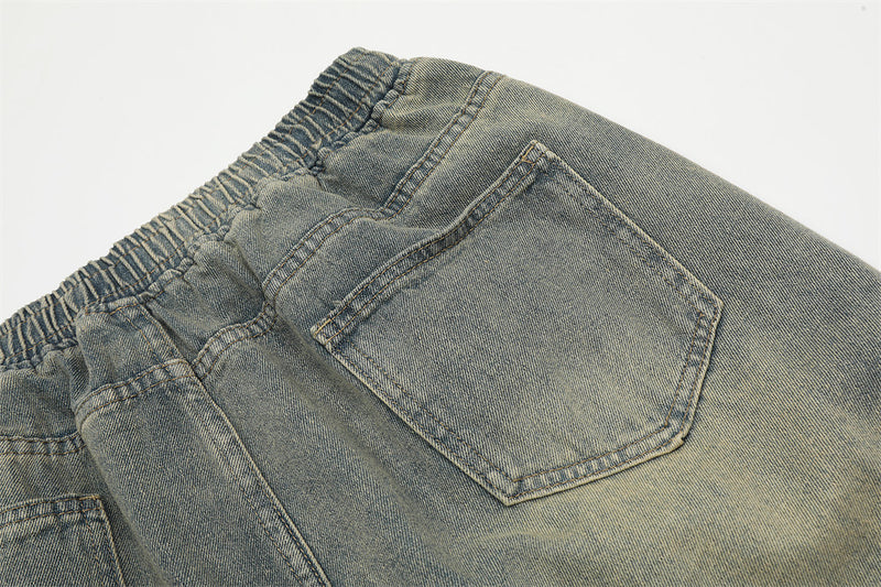 men's tie-dye denim shorts, view 7 - MRSLM