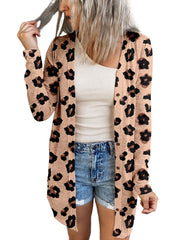 long leopard print loose cardigan sweater, view 5 - MRSLM