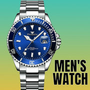men's stainless steel luminous quartz watch, view 6 - MRSLM