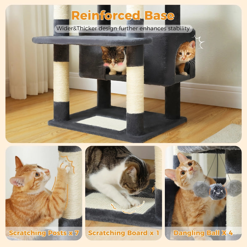 Large cat tree tower for indoor cats, view 7 - MRSLM