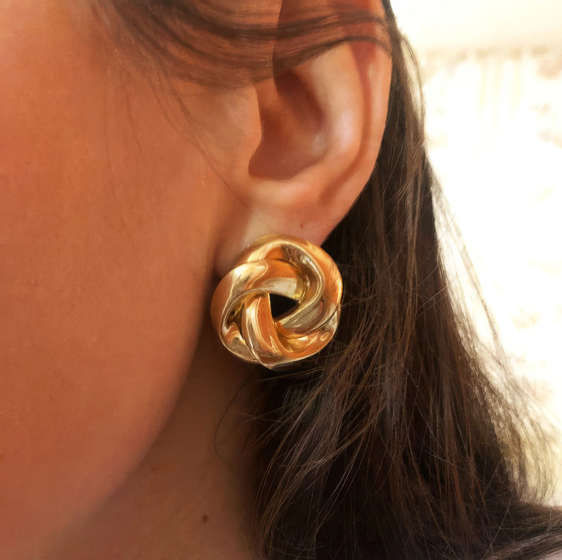 Gold spiral drop earrings, view 13 - MRSLM