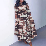 lace-up printed plus size dress, view 11 - MRSLM