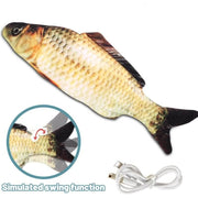 interactive 3D plush fish toy for cats, view 5 - MRSLM
