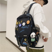 Large graffiti print backpack, view 8 - MRSLM