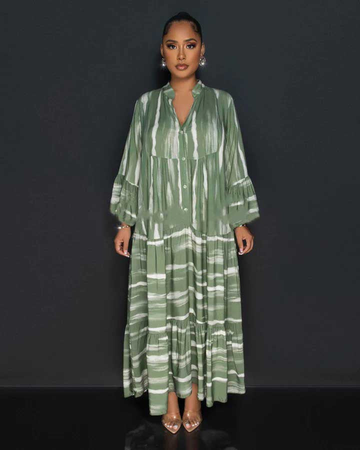 Women's loose printed summer dress, view 9 - MRSLM
