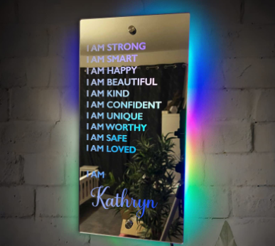personalized name mirror light, view 6 - MRSLM