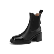genuine leather retro ankle boots, view 2 - MRSLM