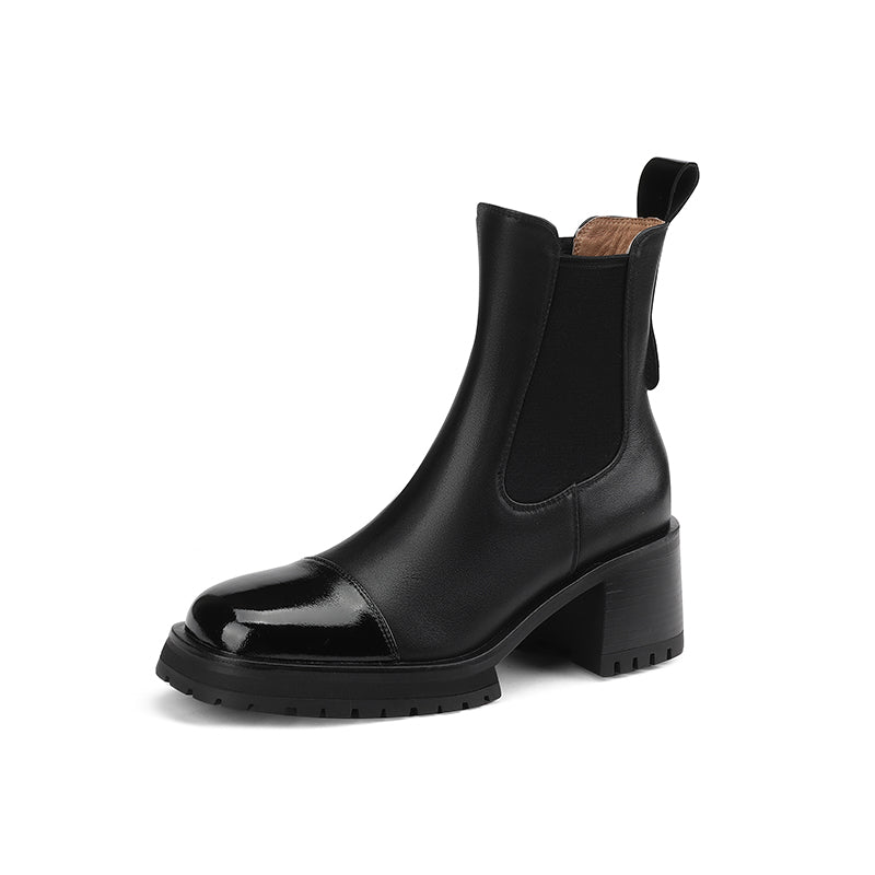 genuine leather retro ankle boots, view 2 - MRSLM