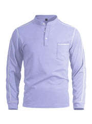 Men's long-sleeve waffle-knit henley shirt, view 9 - MRSLM