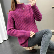 Women's cable knit turtleneck sweater - MRSLM