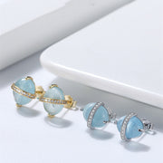 sterling silver oval stud earrings - MRSLM