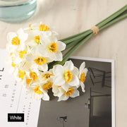 artificial narcissus flower bouquet, view 2 - MRSLM