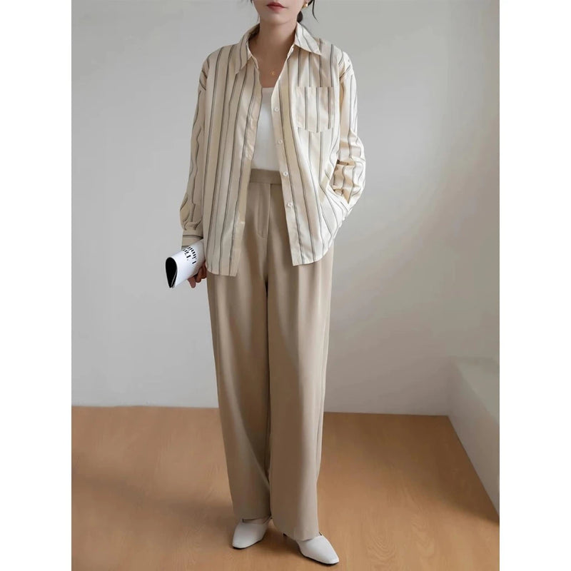 Striped office blouse, view 8 - MRSLM
