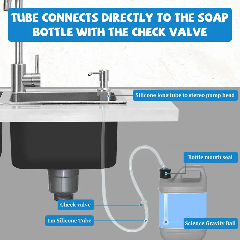 stainless steel kitchen sink soap dispenser, view 5 - MRSLM