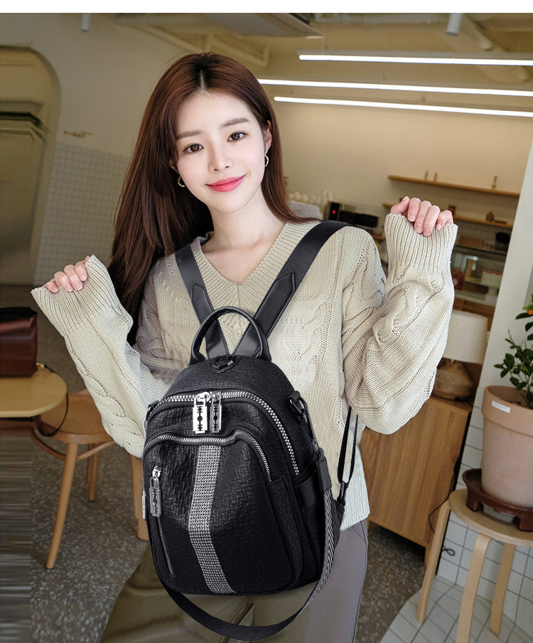 Large capacity PU leather shoulder bag with diamonds - MRSLM