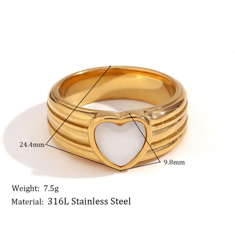 18k gold plated striped heart ring, view 2 - MRSLM