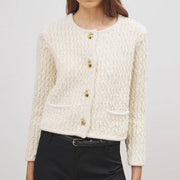 women's O-neck knitted cardigan - MRSLM