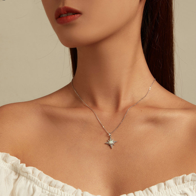S925 silver star opal necklace - MRSLM