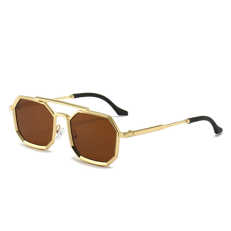 polygonal double bridge sunglasses, view 10 - MRSLM