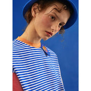 striped cartoon patch t-shirt, view 6 - MRSLM