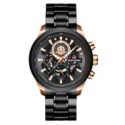 men's black gold quartz watch, view 2 - MRSLM