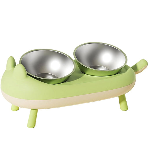 stainless steel double bowl pet feeder - MRSLM