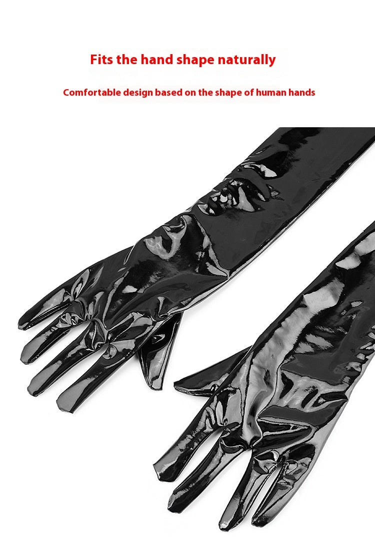 black leather performance gloves, view 8 - MRSLM