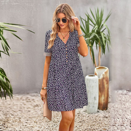 Floral short sleeve dress - MRSLM
