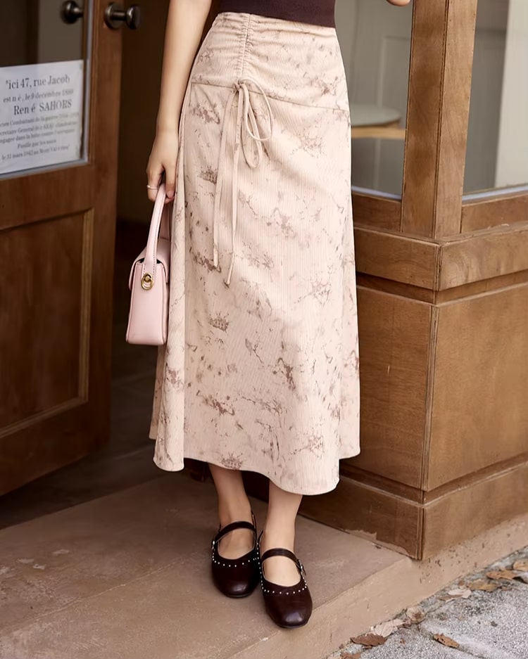 retro corduroy midi skirt, view 5 - MRSLM