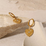 evil eye peach heart earrings, view 4 - MRSLM