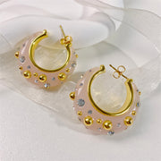 women's simple geometric ring earrings, view 2 - MRSLM