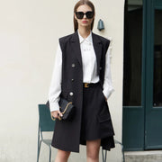 minimalist double-breasted vest, view 4 - MRSLM