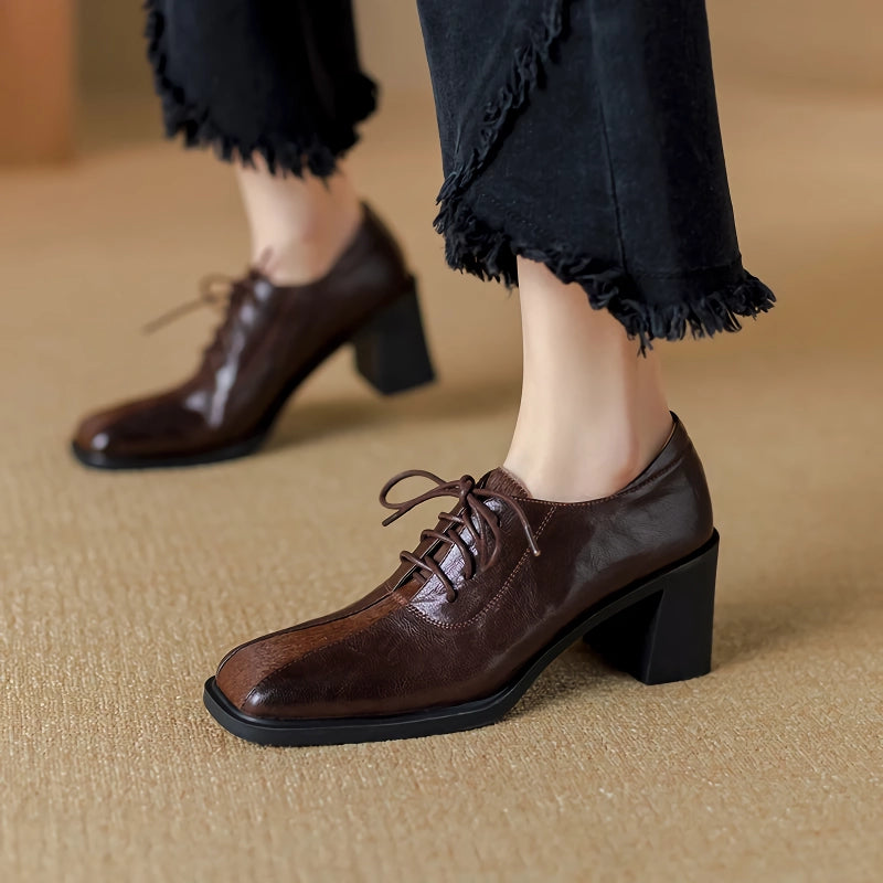 genuine leather lace-up oxford shoes - MRSLM