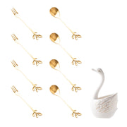 ceramic swan fruit fork set, view 12 - MRSLM