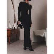 elegant black bodycon dress, view 2 - MRSLM