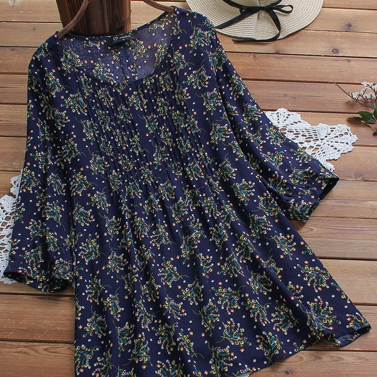 floral oversized women's shirt - MRSLM