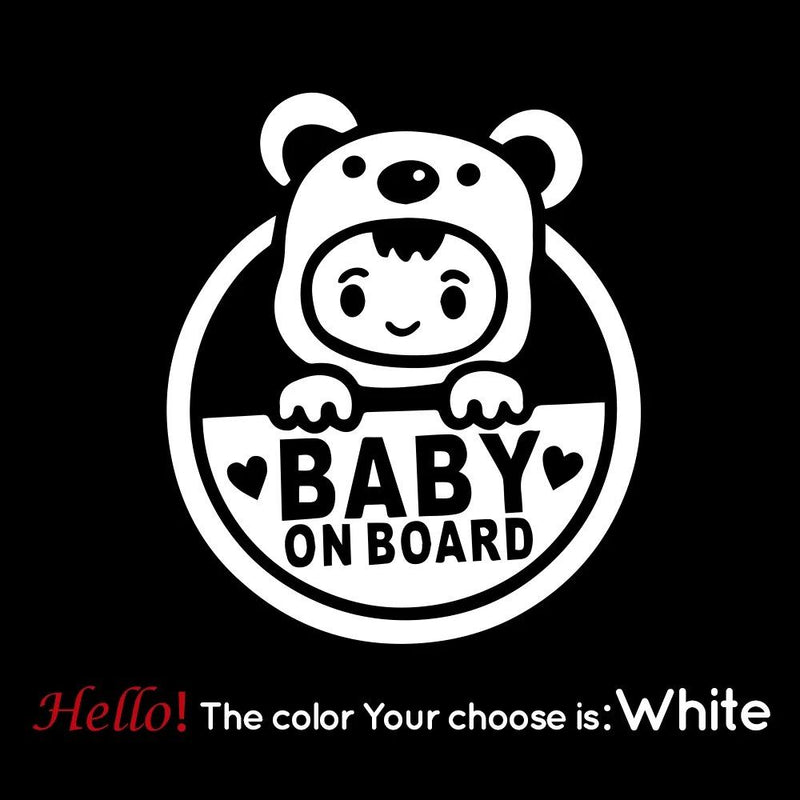 reflective baby on board car decal, view 4 - MRSLM