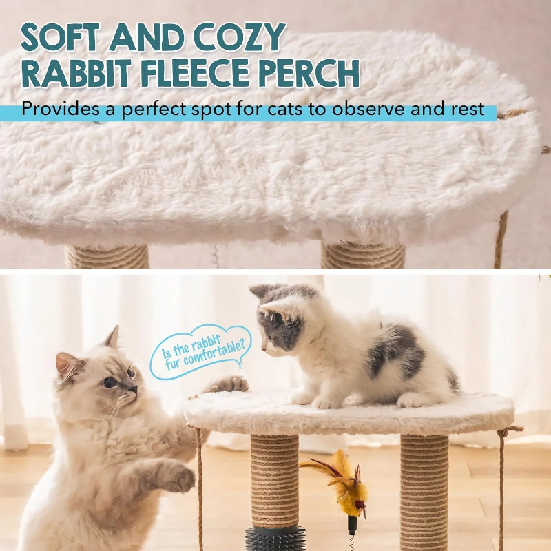 Sisal cat scratcher with self-groomer and perch, view 5 - MRSLM